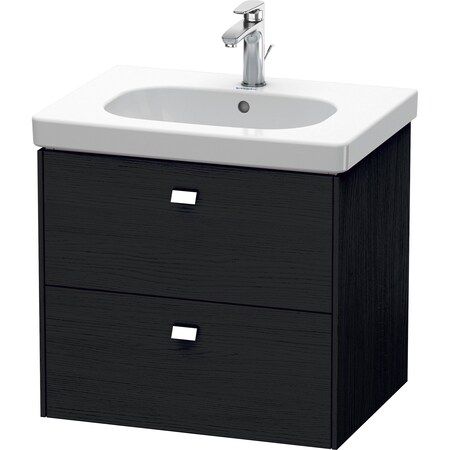 Brioso Two Drawer Wall-Mount Vanity Unit Oak Black